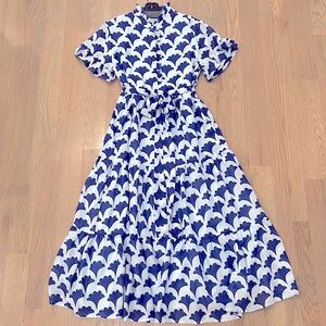 J. Marie navy and light blue midi dress